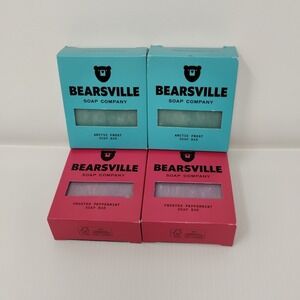 Bearsville Soap Company‎ Handmade Natural 2 Arctic Frost & 2 Frosted Peppermint